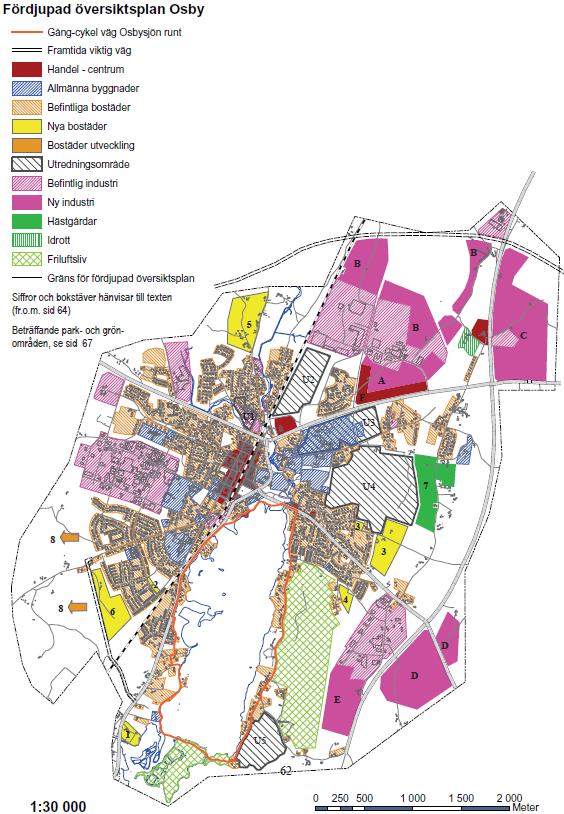 Ovan visas den fördjupade översiktsplanen som ingår i Osbys översiktsplan från 2010.