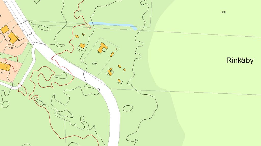 Den röda pricken visar den ungefärliga placeringen av den planerade tomten.