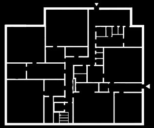 Korridor Lekrum 4 personer 10 kvm Pentry Mottagningskök 53 kvm Entré/kapprum RWC WC WC FRD Passage RWC F-D WC WC Personal 4 personer 13 kvm Rörelserum 18 personer 49 kvm Entré/kapprum Fläktrum Bild: