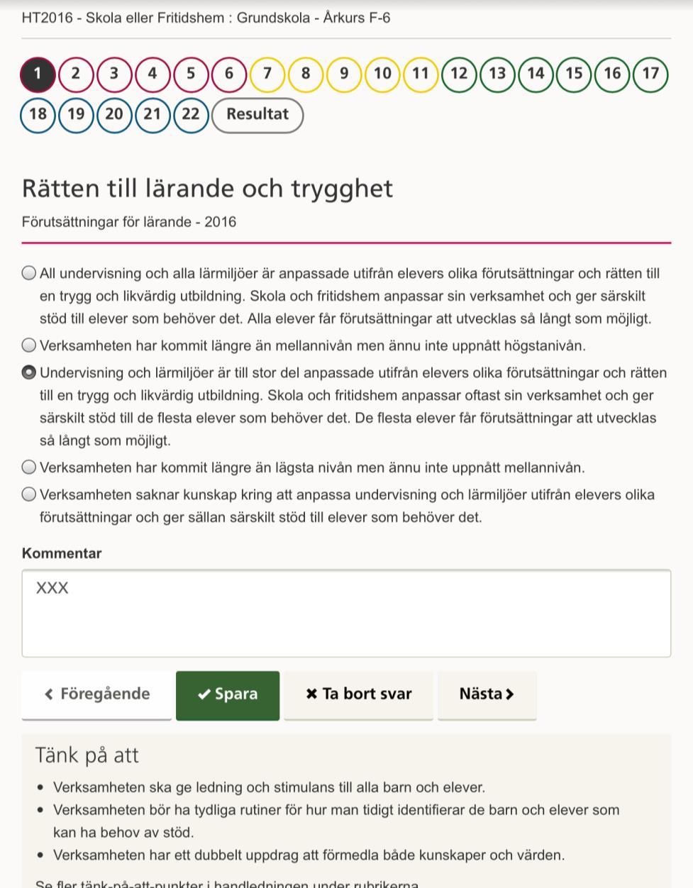 Värdering: 4 områden 22