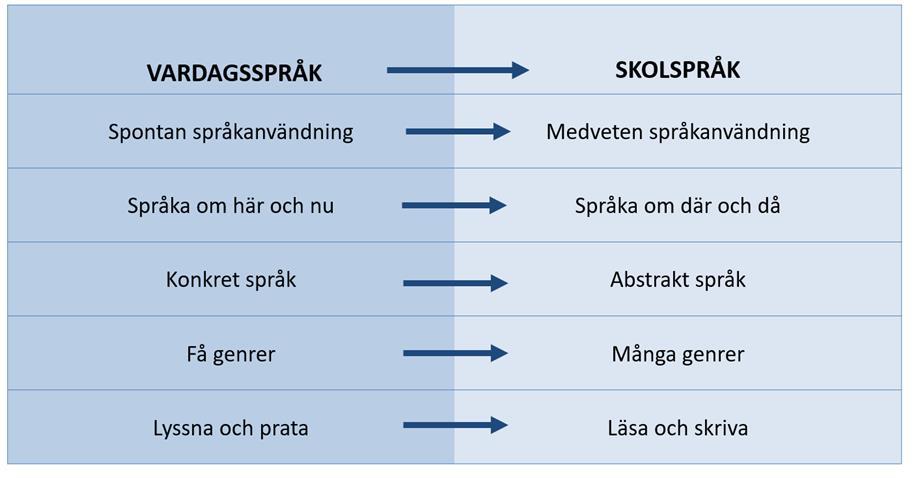 SKOLSPRÅK I skolan måste man kunna