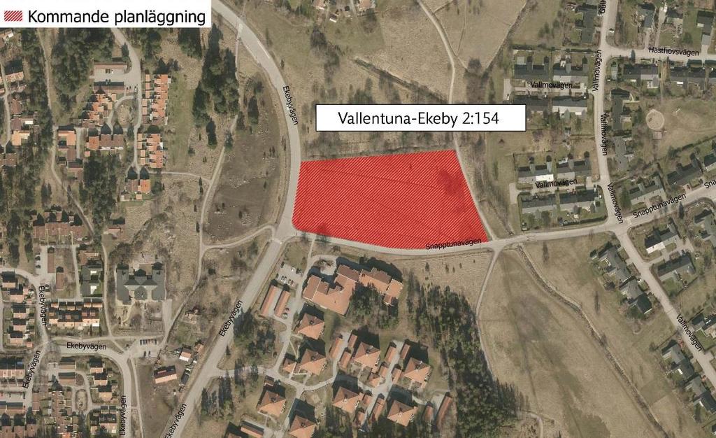 4.1.10 Vallentuna-Ekeby 2:154 Fastigheten planeras att utvecklas med flerbostadshus.