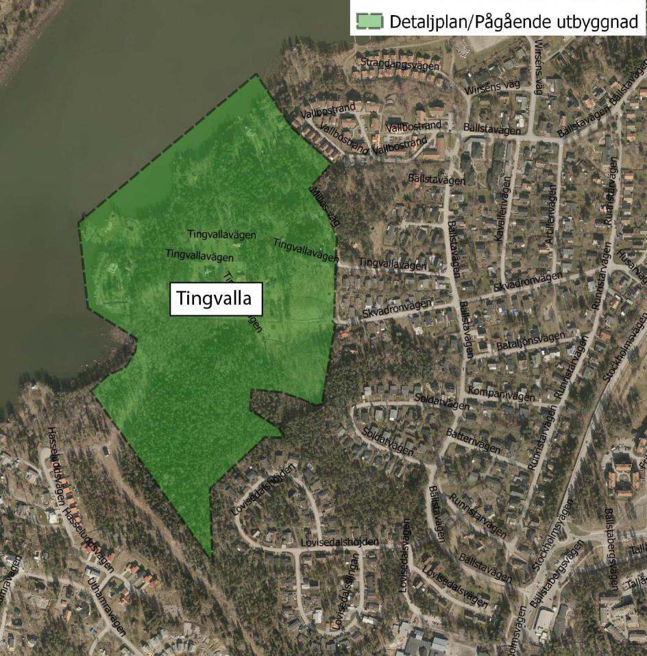 4.4.5 Tingvalla Detaljplan Trolig byggstart Detaljplan möjliggör ca 75 småhus