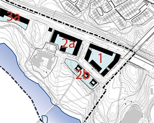 3 OBJEKTBESKRIVNING Planerade 3 st lamellhus och 4 st punkthus samt en förskola kommer att anläggas längs med Magelungsvägen och Nykroppagatan. Figur 2.