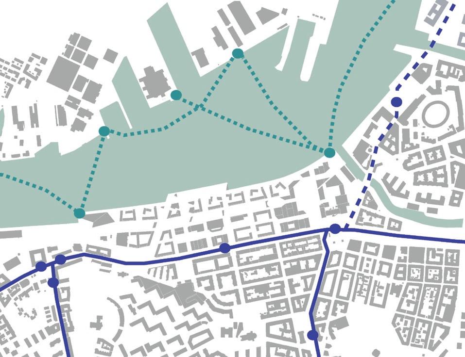 vatten vs stad - ett bebyggelseförslag till Masthuggskajen i Göteborg Kollektivtrafik Områdets kollektivtrafikförsörjning är mycket god, särskilt om den planerade Västlänken blir till.