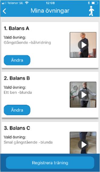 Vad är Säkra steg? Säkra steg är ett träningsprogram som man kan ladda ner till sin mobiltelefon. Det har utformats för att förhindra fall bland äldre genom balans- och styrkeövningar.