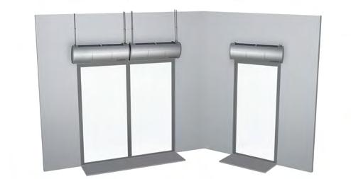 INSTALLATION GÄNGSTÄNGER ELiS A luftridåer har monteringshål för gängstänger som möjliggör upphängning i taket. eller KONSOL Två sätt att montera. konsolen. 0,2 m max.