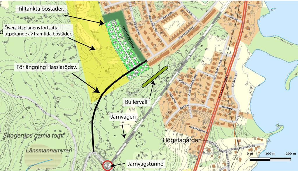 Vegetation 5 Planområdet består främst av skogsmark med blandskog, även om lövträden är tydligt dominerande. Vanligast förekommande är bok, ek och björk.