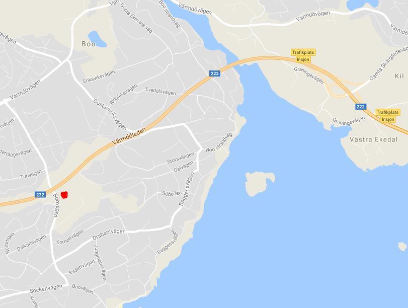Figur 9 Alternativ placering i Nacka kommun, Dalkarsängen, röd markering i figuren. 6 Omgivningsbeskrivning 6.1 