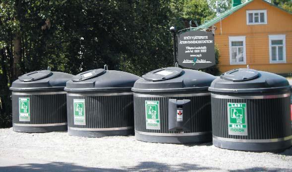 Via återvinningsstationerna gick 37 kg återvinnbart avfall/person till återvinning år 2006. Via återvinningsstationerna gick 3,3 miljoner kilo avfall till återvinning under år 2006.