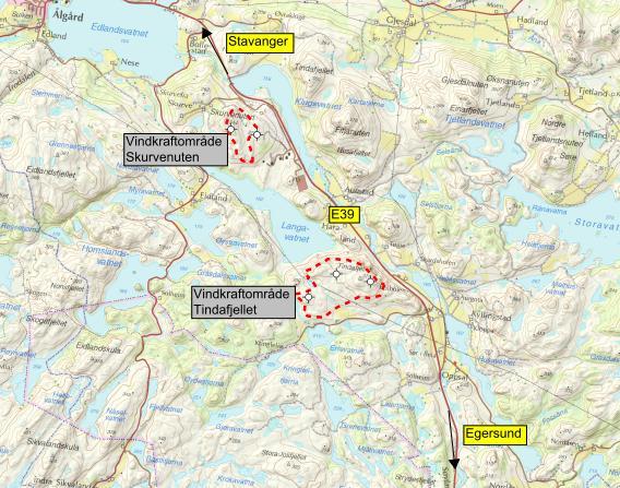 Bakgrund och syfte ASKO Rogaland AS planerar att bygga fem vindkraftverk i närheten av deras lageranläggning vid Skurve i Gjesdals kommun i.