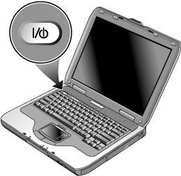 Komma igång med din notebook-dator Förbereda notebook-datorn för användning Steg 4: Starta notebook-datorn Tryck på strömbrytaren högst upp till vänster om tangentbordet.