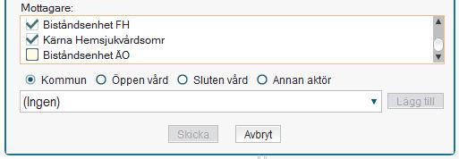 Enhetskopplingar När patienten har en kopplad enhet i patientkortet som ex Kärna Hemsjukvårdsområde