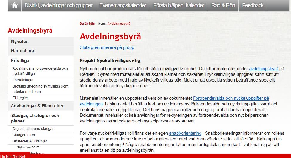 RedNet Röda Korsets extranet för