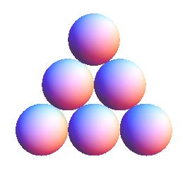(3) Triangeltal När man räknar antalet kulor i trianglar med n = 0, 1,, 3, 4, 5, 6, 7 kulrader, uppträder talen 0, 6, 10, 15, 1, 8.
