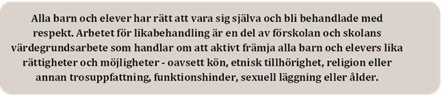 1 (11) Plan mot diskriminering och kränkande behandling Barn- och utbildningsförvaltningen Västra Vrams Förskola Främja, förebygg, upptäck och åtgärda Planen visar förskolans