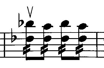 Lösning: Knox spelar ackorden med fyra toner som två plus två och spelar bara bottentonerna en gång för att sedan göra tremolo på de två översta.