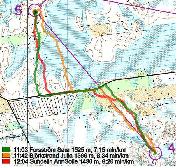 4-5, damer - Kärr med diken på är inte att leka med i Österbotten, getporsen går till midjan för många.