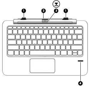 Komponent Beskrivning (9) Windows-knapp Visar Start-menyn i Windows. *Antennerna är inte synliga på datorns utsida.
