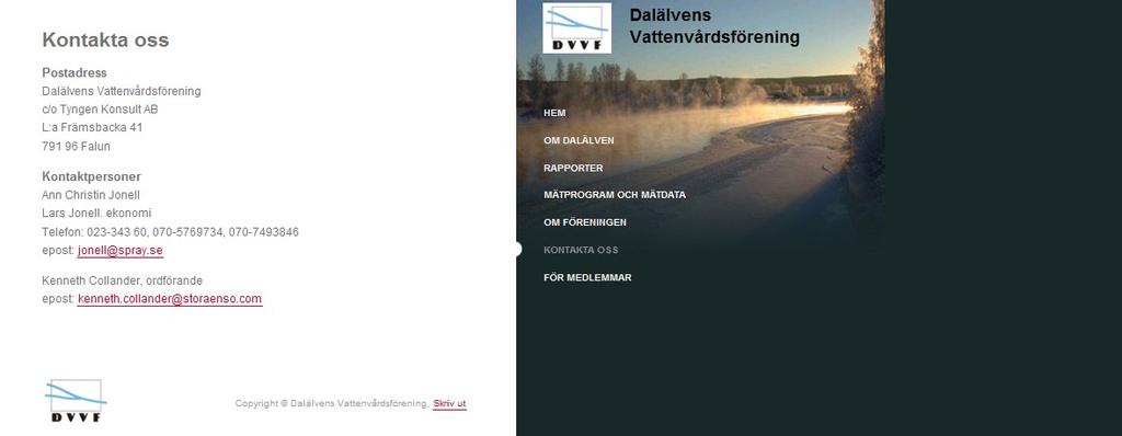 Årsredovisning på webplatsen Från och med hösten 29 har föreningens webplats fått ett nytt utseende (Figur 2).