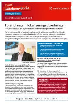 Informationsbladen skickades ut september 2014, juli 2015, februari 2016 och