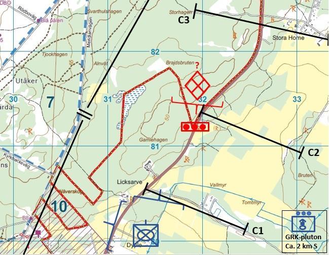 Scenario 3: Mekaniserat skyttekompanis anfall. Scenario: Du är chef för 3. Mekaniserade skyttekompaniet som anfaller i bataljonens västra tät i nordlig riktning.