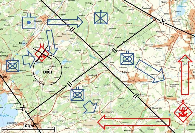 Scenario 4: Pjäskompanis understöd direkt. Scenario: Du är chef för 4. Pjäskompaniet (utrustat med 6 st. Archerpjäser) som har fått i uppgift att direkt understödja 2. Mekaniserade bataljons anfall.