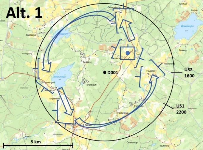 Alternativ 4: Kompaniet uppträder delat och rörligt med pjäsgrupper.