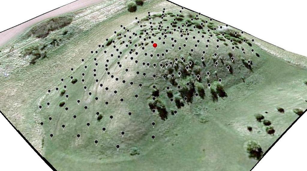 Figur 6. Höjden för centrum i varje ruta beräknades i en 3D-modellering i ArcScene.