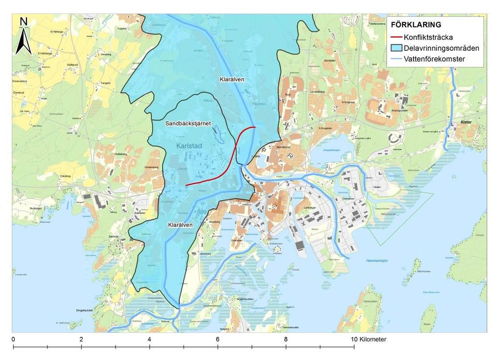 2.3 Hydrologi Vägsträckan går över två delavrinningsområden som av SMHI anges vara förgreningar till Klarälven.