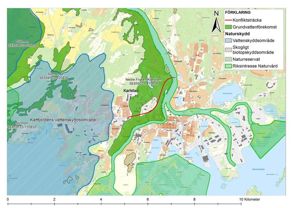 2.11.3 Naturskydd Klarälvens nedre lopp är klassat som ett riksintresse för naturvården (NRO17056) enligt 3 kap.