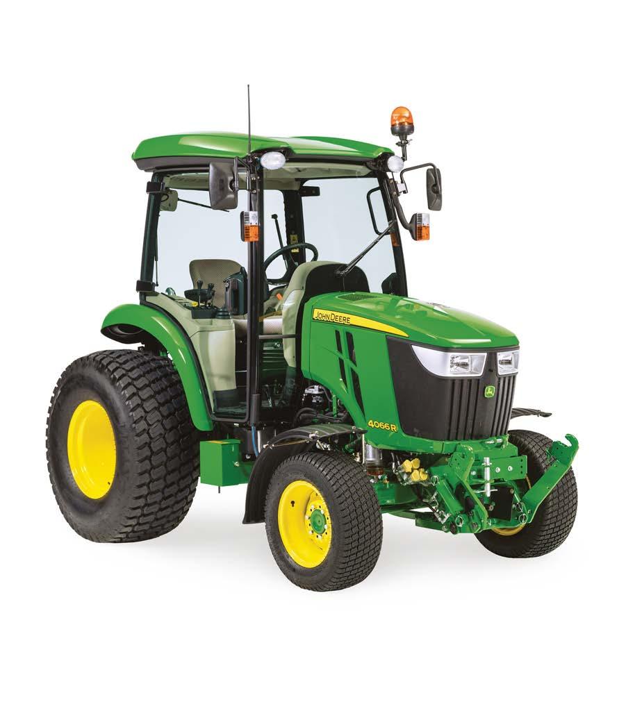 John Deere 4066R 65 hk dieselmotor ehydrostatisk transmission automatisk med två pedaler 4-hjulsdrift som standard