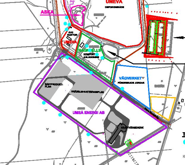 Road section no.1 (Reference, gravel surfacing) Road section no.2 (Asphalt surfacing) Sampling well no.5 Road section no.3 (Ashes with asphalt surfacing) Sampling well no.4 Sampling well no.