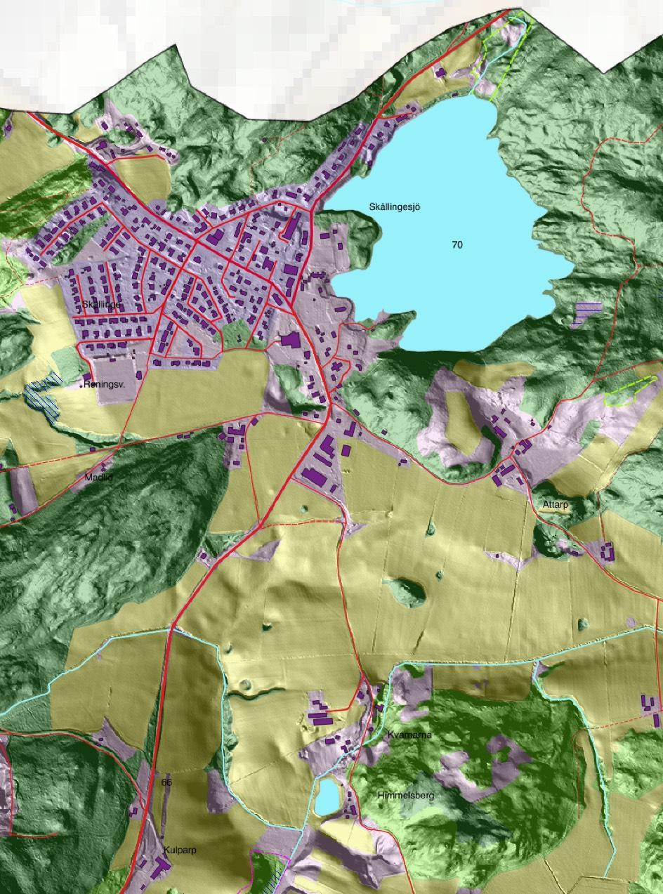 Topografi och markanvändning vid Skällinge,