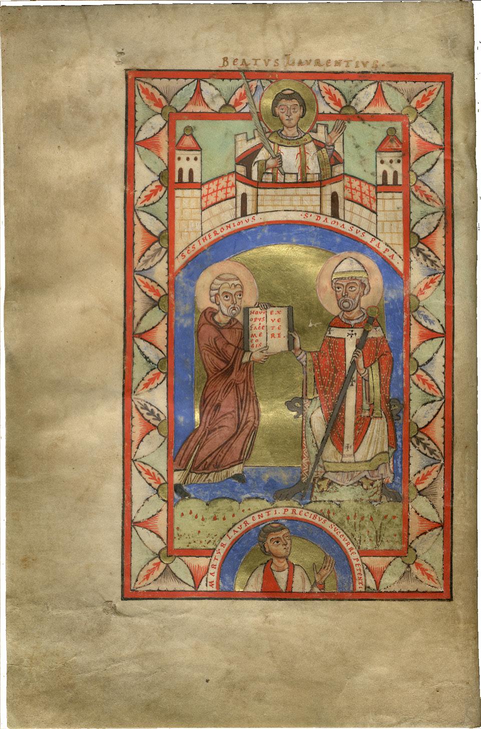 Thomas Rydén Visuellt och visionärt dekorationerna i Liber daticus vetustior Bild 11. UUB ms C83, fol. 1v. Evangeliarium framställt för Lunds domkyrka i Helmarshausen ca. 1140.
