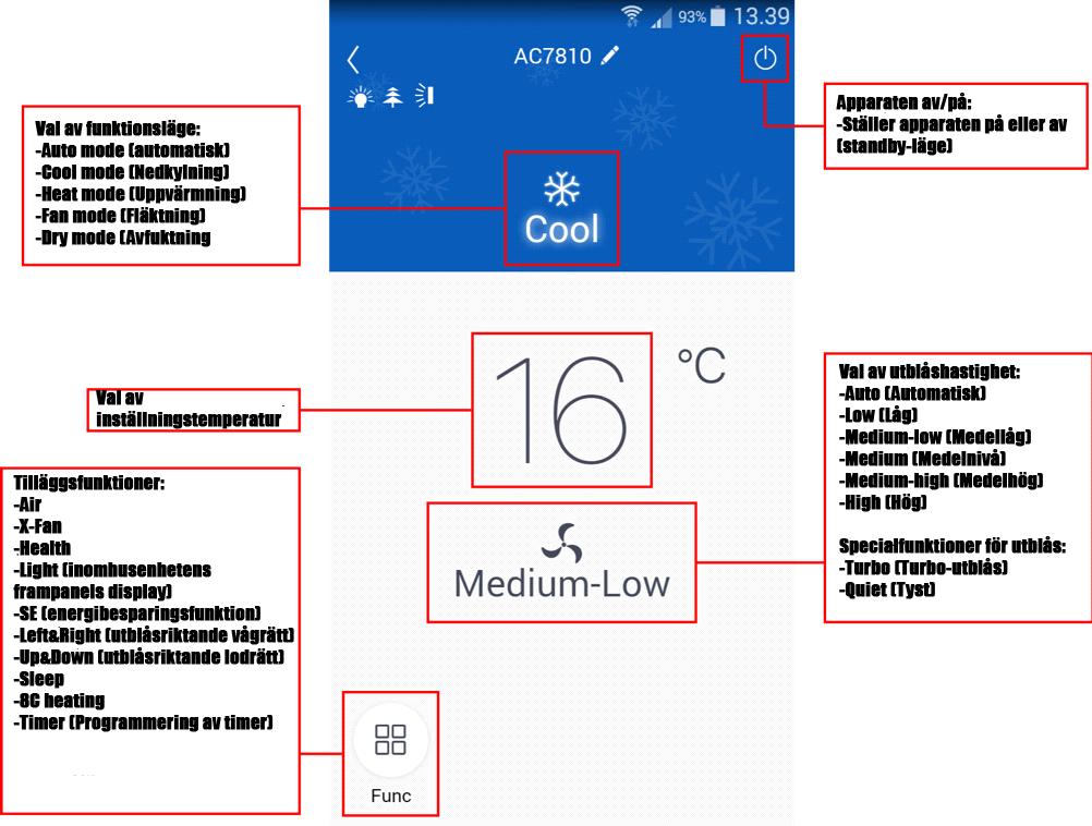 Obs: - Noggrannare beskrivning av funktionerna finns i bruks- och installationsmanualen för värmepumpen.