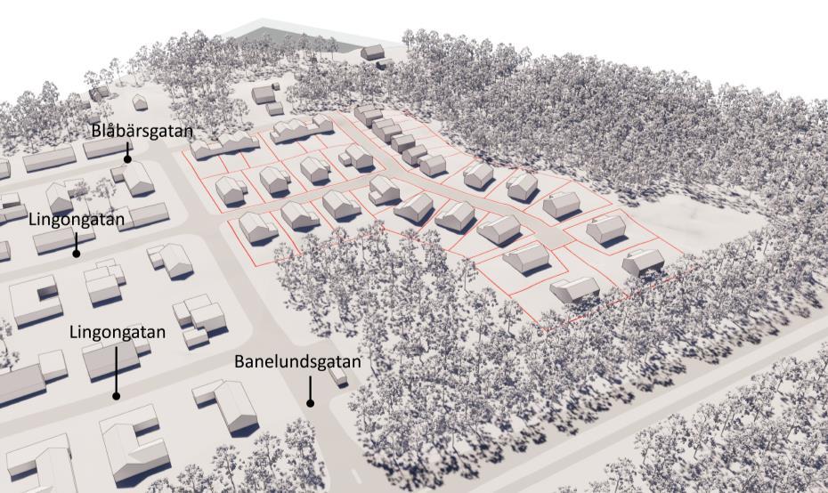 Detaljplanen erbjuder en flexibilitet vilket innebär att olika lösningar för exempelvis placering, antal fastigheter och bebyggelsens utformning är möjliga.