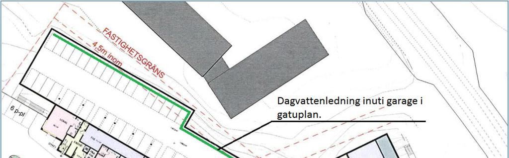 Avledning sker sedan till makadammagasin längs Högsbogatan.