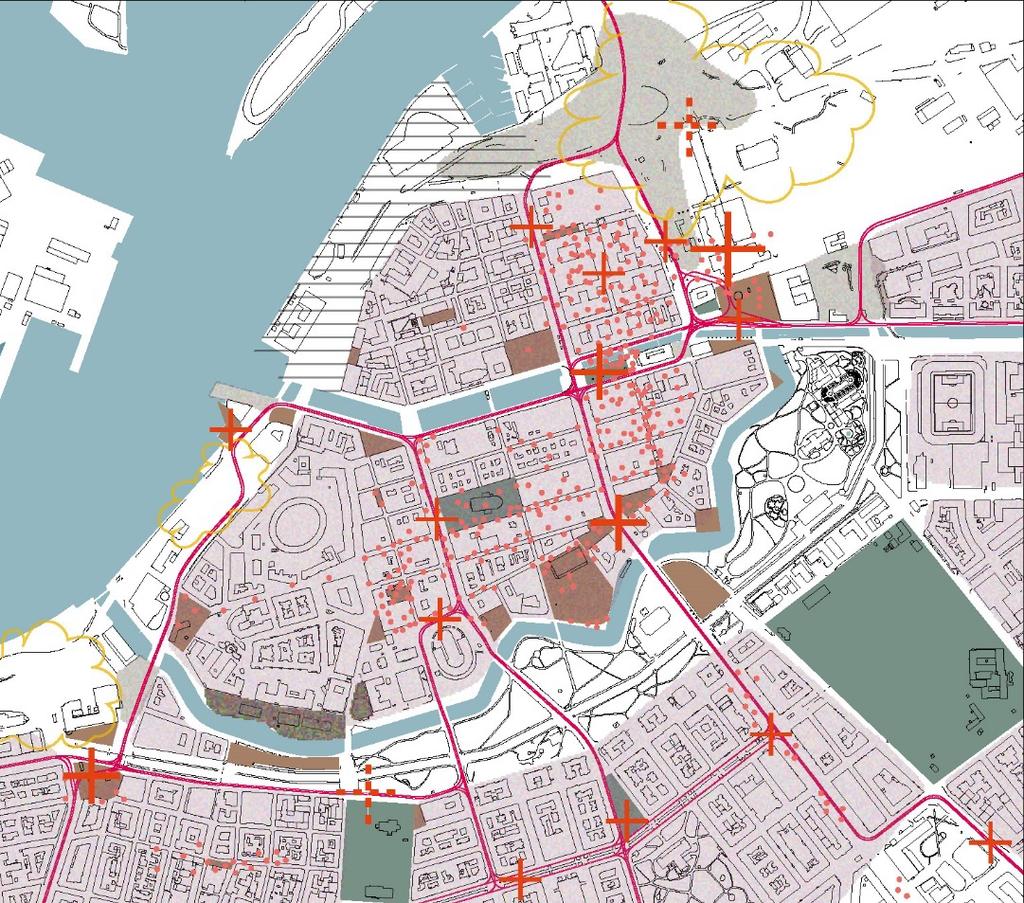 Stadsliv och rörelse.