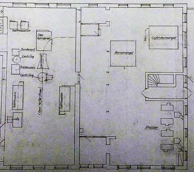 Bilden är tagen 1951 vid platsen för Centrifuger i fig. 23.