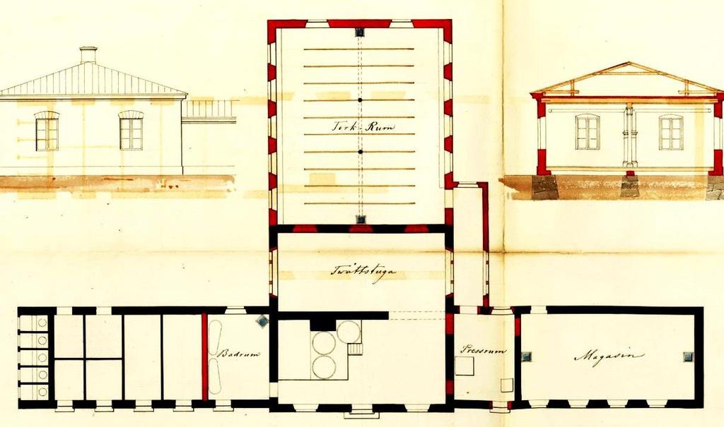 Fig. 3 visar de byggnader som uppförts till öppnandet år 1860.