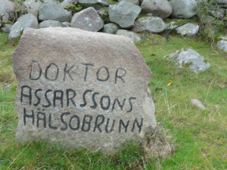 Källa med tradition. En hälsokälla som naturligt springer fram ur marken. Källan heter Dr Assarssons hälsokälla efter Dr Assarsson som öppnade ett hälsohem på 1890-talet.