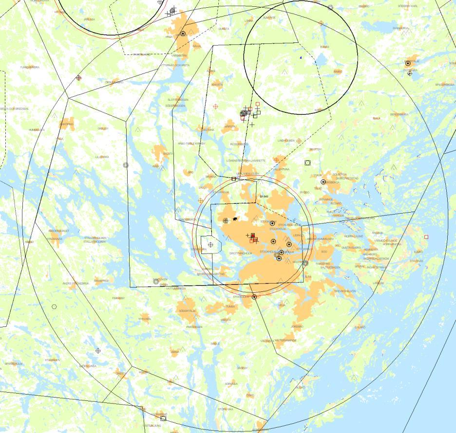 Del 2 Flyghinderanalys BERÖRDA FLYGPLATSER - Berörd flygplats är sakägare LUFTRUM Så här läser du denna del av analysen: Denna analys svarar bara på frågan om verket/masten/byggnadsverket hamnar inom