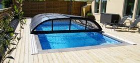 Pooltak Galant Platinum Vårt mest populära pooltak med skenor och profiler i natureloxerad aluminium och klart glas i polykarbonat.