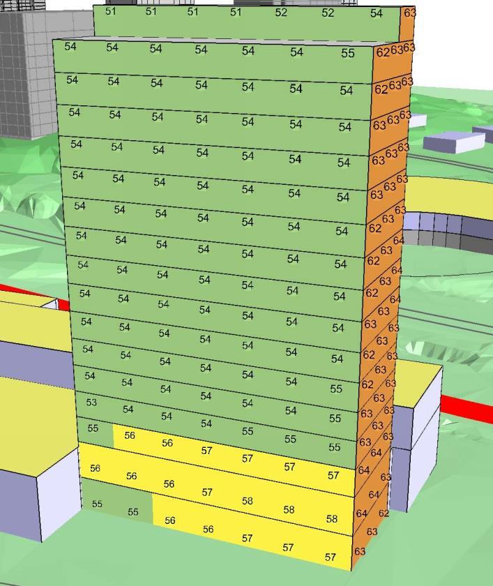 2020-01-13, s 13 (16) Över 60 dba dygnsekvivalent ljudnivå 55 60 dba dygnsekvivalent ljudnivå OBS!