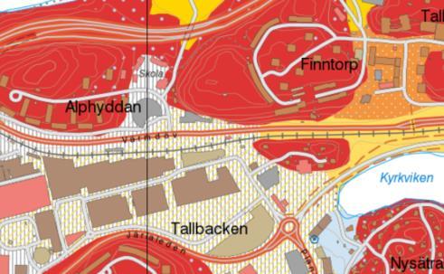 2020-01-13, s 16 (16) Figur 9. Utdrag ur SGUs jordartskarta. Planerad byggnad är markerad med blått.