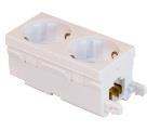 Eluttag 45mm Kanaler Smartis E11 724 89 E11 724 90 2-vägs 230V vit 2-vägs 230V