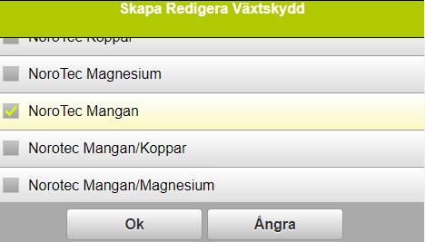 OM ETT VÄXTSKYDDSMEDEL SAKNAS I DITT REGISTER Nu öppnas det som vi kallar normregistret.