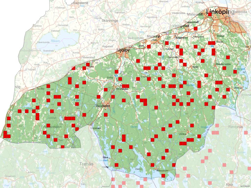 Via detta stickprov görs en statistisk skattning av bland annat hur många ungträd som finns i hela området och hur stor andel av dessa som har skador orsakade