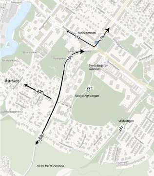 Eskilstuna kommun 2019-08-09 40 (52) Från Å-promenaden finns det en koppling genom bostadsområdet Snopptorp vidare över Skogsängsskolans skolgård till Skogsängsparken och Vilstastigen.